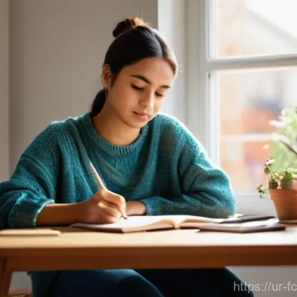 창의적 커리어 패스 개발 - **Prompt:** A cozy, sunlit room where a young adult (20-30 years old, gender-neutral) is deeply enga...