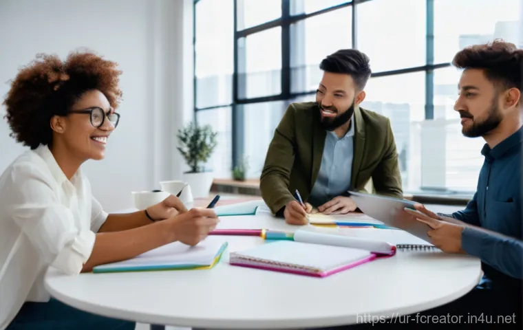 창의적 커리어 패스 개발 - **Prompt:** A dynamic, futuristic workspace showcasing a professional (30-35 years old, of diverse b...