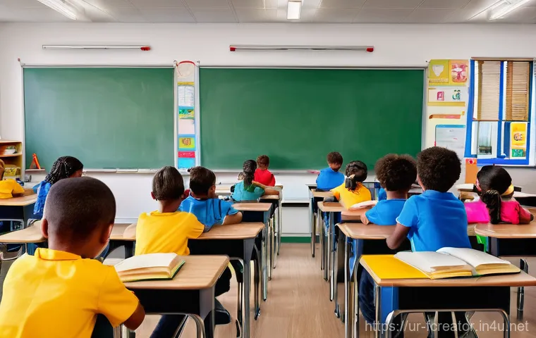 창의성 교육의 변화 - **Breaking Free from Rote Learning and Embracing Inquiry:**
"A vibrant and modern classroom scen...